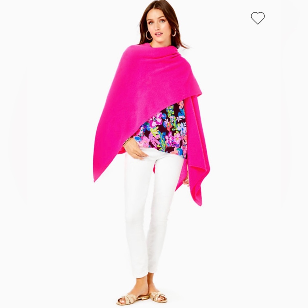NWT Lilly Pulitzer Pink Terri Cashmere Wrap - Picture 3 of 7